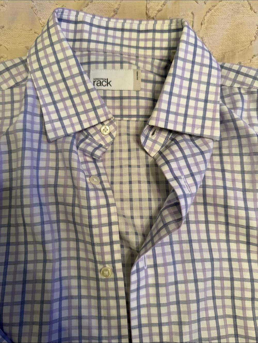 Nordstrom Rack Purple/Blue Check Dress Shirt - Men's